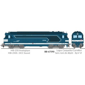 Ree Modeles MB250.S Locomotive diesel BB 67590, Logo Casquette/Carmillon, SNCF, digital sonore, fumée Ree Modeles MB-250.S - 1