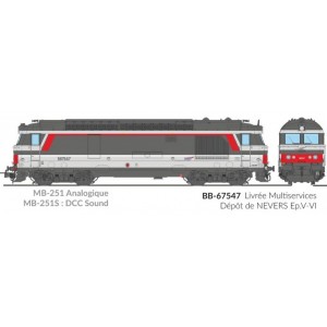 Ree Modeles MB251 Locomotive diesel BB 67547, livrée Multiservices, SNCF Ree Modeles MB-251 - 1