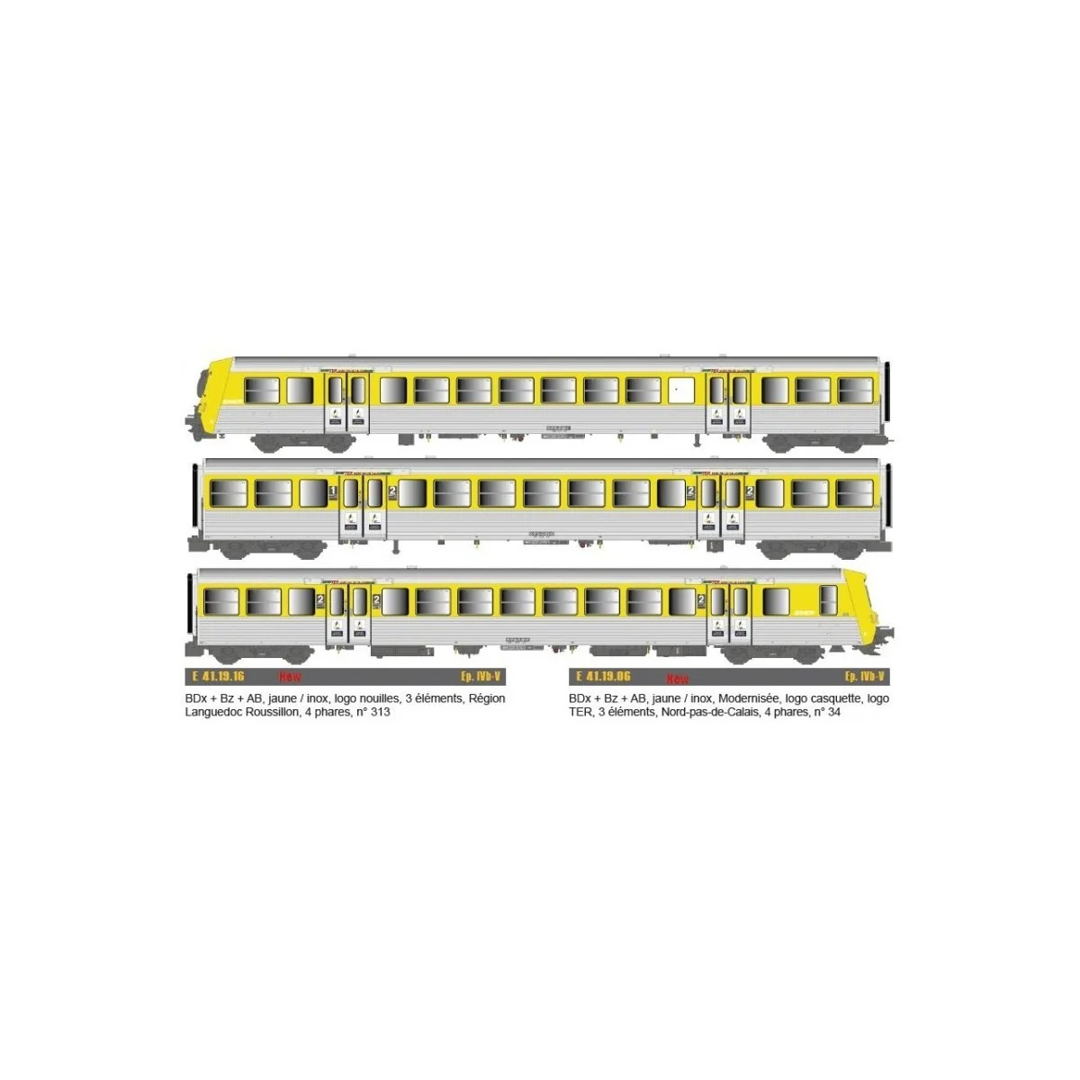 EPM 41.19.16 SNCF Regional Reversible Trainset, RRR Languedoc Rouss...
