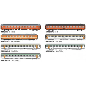 Models Word 2007 Set de 7 voitures, train Express "Vauban", SNCF, SNCB Models World MW_2007 - 2