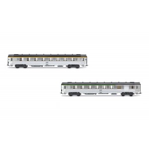 Jouef HJ4176 Set de 2 voitures voyageurs courtes DEV Inox, SNCF, cartouche Corail, A8 / B6D Jouef HJ4176 - 1