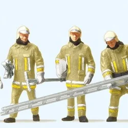 Preiser 10770 Personnages, Pompiers uniforme beige, à leur arrivée sur d'incendie Preiser Preiser_10770 - 1