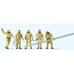 Preiser 10770 Figures, Firefighters in beige uniform, upon their ar...