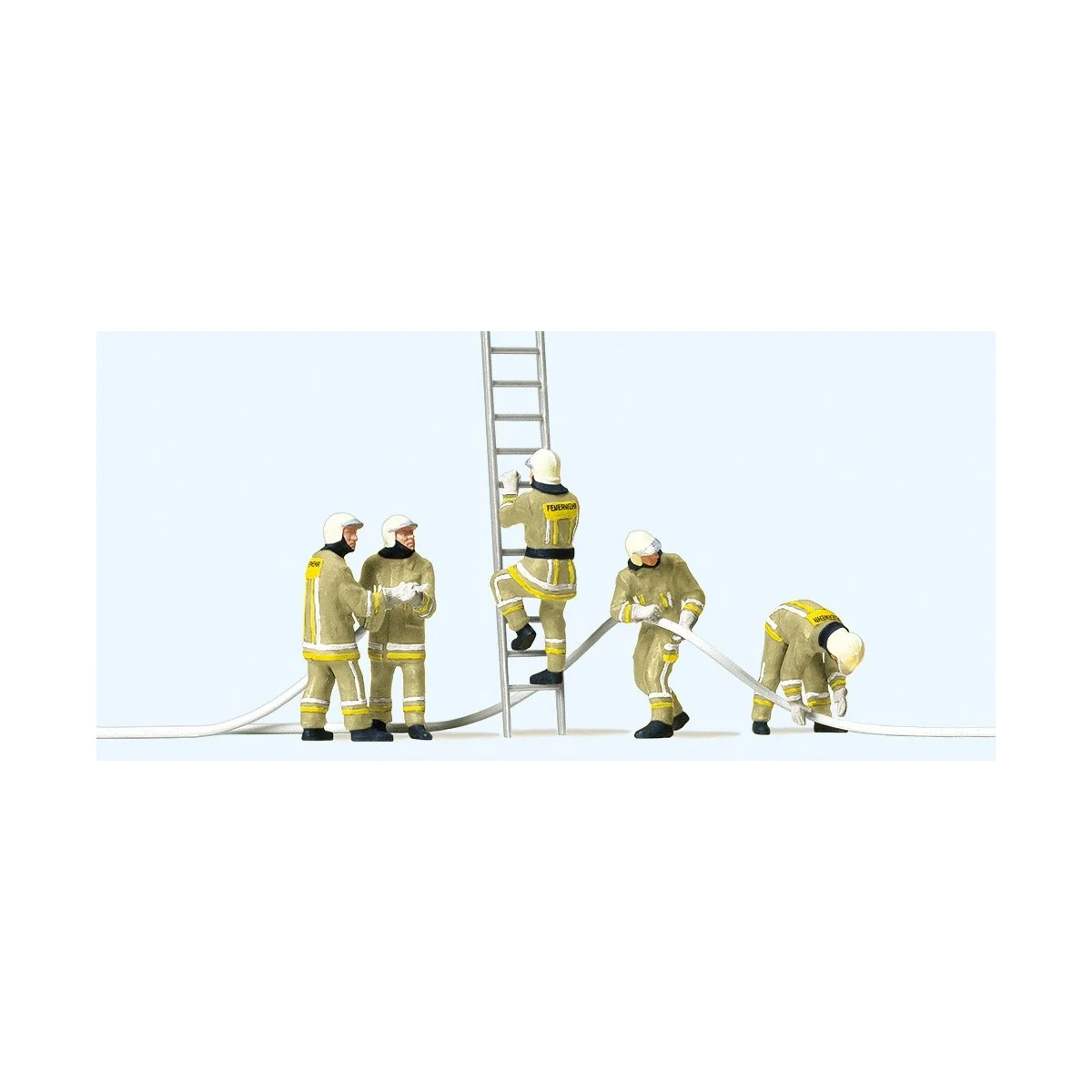 Preiser 10771 Personnages, Pompiers uniforme beige, en opération contre incendie Preiser Preiser_10771 - 1