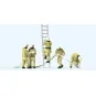 Preiser_10771-Preiser 10771 Personnages, Pompiers uniforme beige, en opération contre incendie