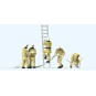 Preiser_10771-Preiser 10771 Figures, Firefighters in beige uniform, on a firefighting operation