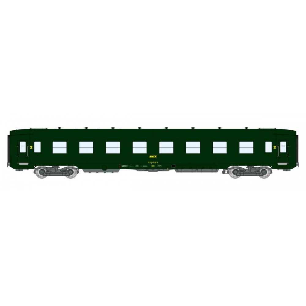 Ree Modeles VB395 Voiture voyageurs DEV AO courte, SNCF, B8 ex-A8 U53, vert 301, ep.IV Ree Modeles VB-395 - 1