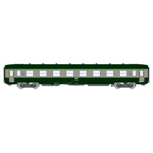 Ree Modeles VB398 Voiture voyageurs DEV AO courte, SNCF, B8 ex-A8 U53, vert 302/gris 804, ep.IV-V Ree Modeles VB-398 - 1