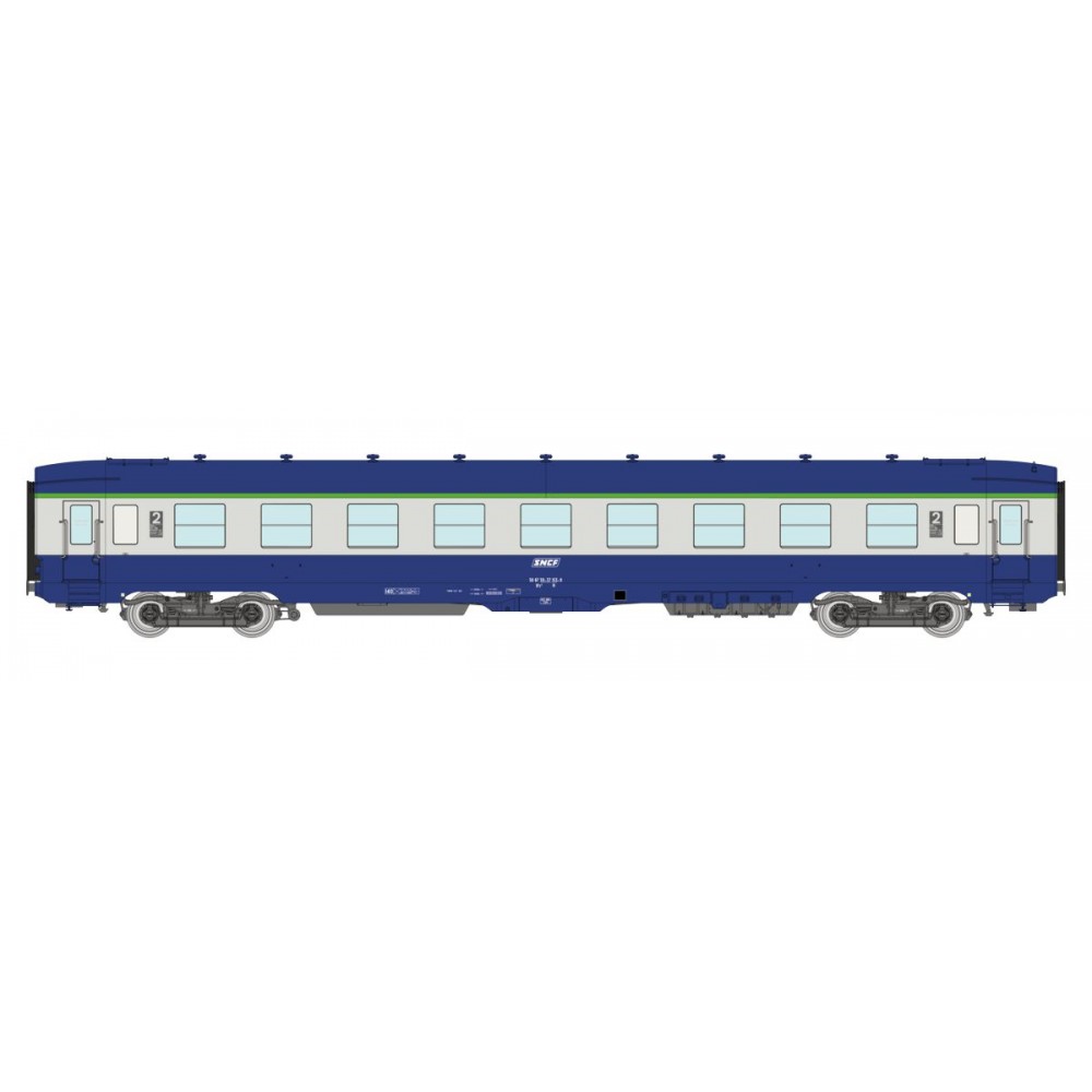 Ree Modeles VB403 Voiture voyageurs DEV AO Couchettes, SNCF, B9c9, Bleue/Gris, logo encadré, ep.IV-V Ree Modeles VB-403 - 1