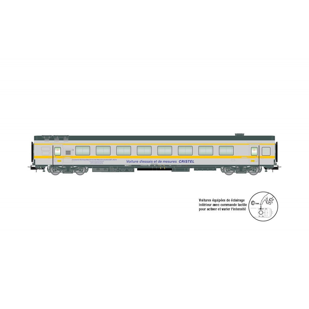 Jouef HJ4195 Voiture  d'essais et de mesures CRISTEL, livrée argent/jaune, éclairée Jouef HJ4195 - 1