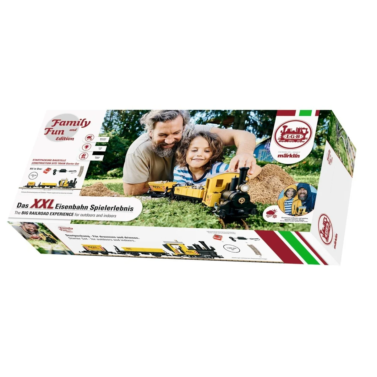 LGB 70503 Starter Set, with steam locomotive and 2 yellow wagons - ...