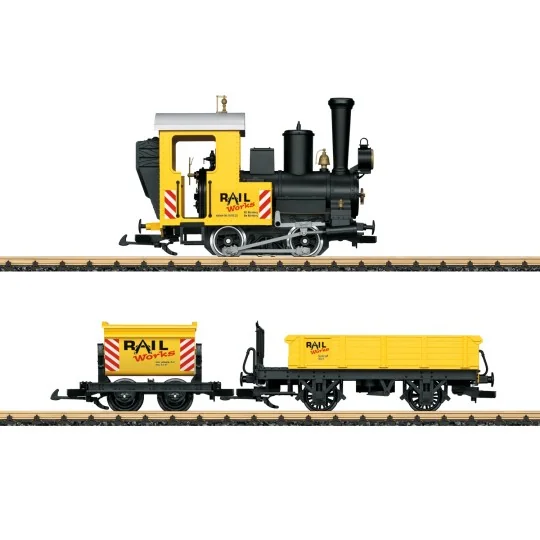 LGB_70503-LGB 70503 Starter Set, with steam locomotive and 2 yellow wagons