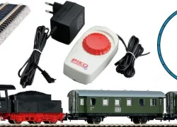 Piko 57112 Analog Starter Set with 98-003 DB Steam Locomotive and 2...