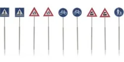 Artitec 387.215 Set de 9 panneaux de signalisation : piéton, vélo, train Artitec Arti_387.215 - 1
