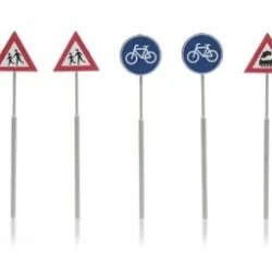 Artitec 387.215 Set of 9 traffic signs: pedestrian, bicycle, train
