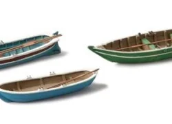Artitec 387.08 Set of 3 antique blue rowing boats