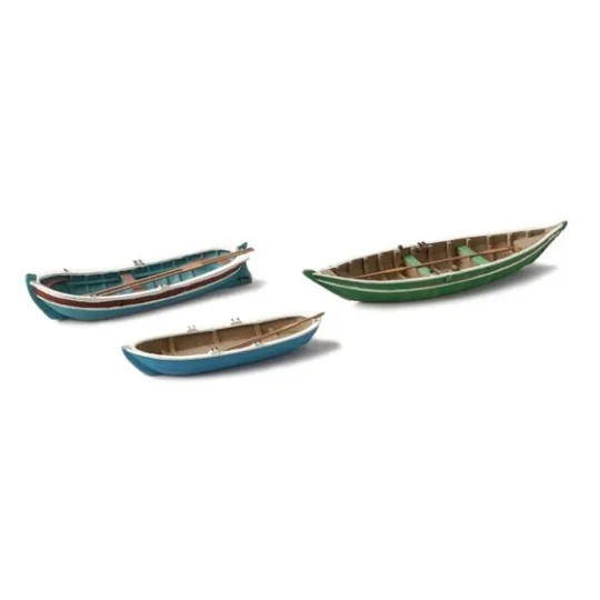Arti_387.08-Artitec 387.08 Set of 3 antique blue rowing boats