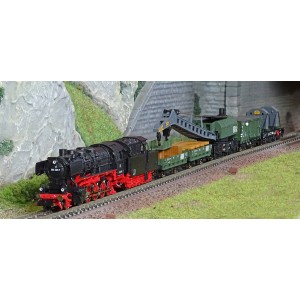 Fleischmann 5170004 Coffret de départ Locomotive à vapeur série 051 avec train-grue, DB, digital, échelle N Fleischmann Fle_5170