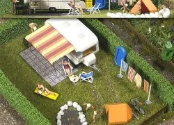 Busch 6023 Camping with caravan and accessories