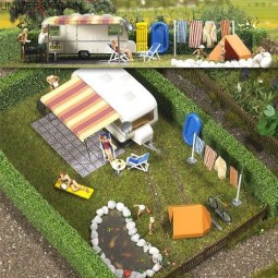 Busch 6023 Camping with caravan and accessories - Busch_6023
