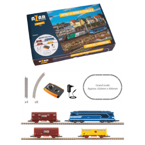 Azar AZP01 Coffret de départ train de marchandises, locomotive BB 67400 bleue SNCF, échelle Z AZAR Models AZAR_AZP01 - 1