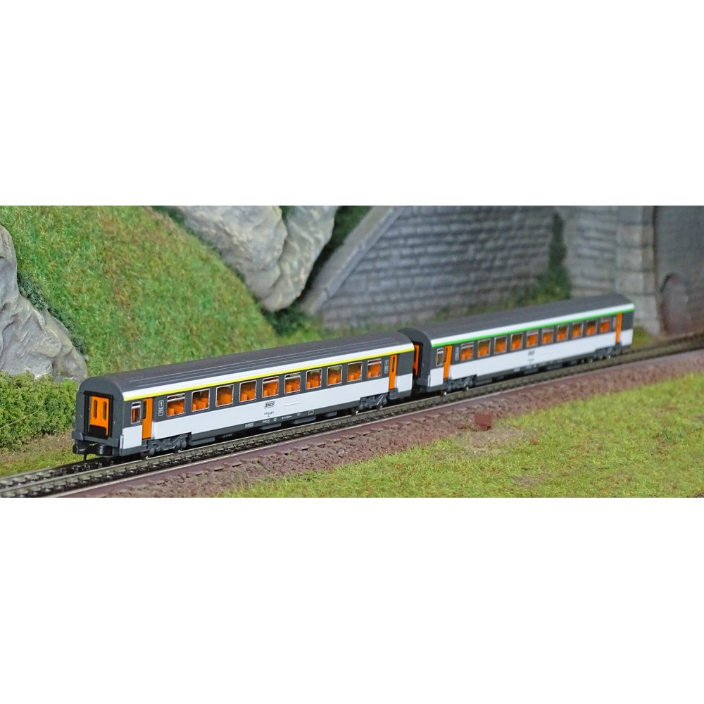 Azar V01-ORP1 Set de voitures Corail VTU, 1ère + 2ème classe, SNCF, échelle Z AZAR Models AZAR_V01-ORP1 - 1