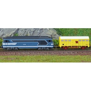 Azar AZP01 Coffret de départ train de marchandises, locomotive BB 67400 bleue SNCF, échelle Z AZAR Models AZAR_AZP01 - 3