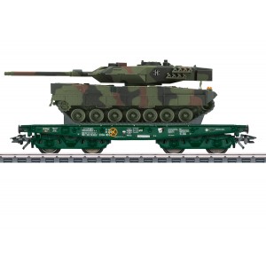 Marklin 48843 Wagon plat Rlmmps pour le transport de charges lourdes, DB, avec char Leopard 2A6 Marklin Marklin_48843 - 1