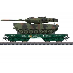 Marklin 48870 Wagon plat Rlmmps pour le transport de charges lourdes, DB, avec char Leopard 2A6 Marklin Marklin_48870 - 1