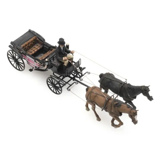 Arti_387.423-Artitec 387.423 Open carriage with horses and coachman