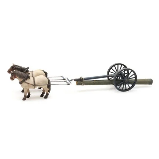 Arti_387.425-Artitec 387.425 Chevaux et attelage rondin de bois
