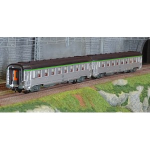 Jouef HJ4177 Set de 2 voitures voyageurs courtes DEV Inox, SNCF, cartouche Corail, B8 / B8 Jouef HJ4177 - 2