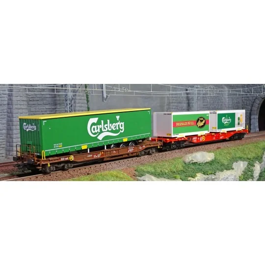 Marklin_47109-Marklin 47109 Set of 2 KLV freight wagons "Carlsberg und Tuborg", AEE, DB AG