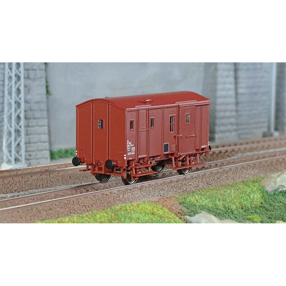 EPM 51.02.16 Wagon marchandise Fourgon M, Uk, rouge UIC, châssis rouge, SNCF, feux fin de convoi, ep.IV EPM, Euro Passion Models