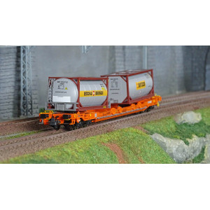 Roco 6600067 Wagon-poche T5, Wascosa, chargé 2 conteneurs-citernes Bertschi Roco Roco_6600067 - 1