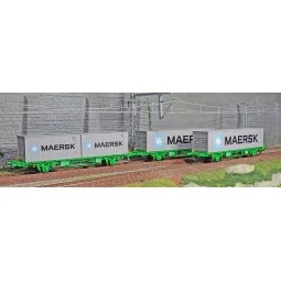 Marklin 47726 Set of 3 Lgns container wagons, SJ - Marklin - Markli...