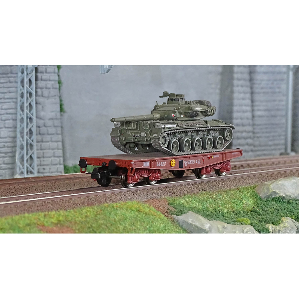 Ree modeles WBA032 Wagon Porte-char Rlmmp, SNCF + Char AMX 30B - PROVENCE Ree Modeles WBA-032 - 1