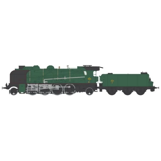 Ree Modeles MB-130 Locomotive à vapeur 5-141 E 284, SNCF, VILLENEUVE Ree Modeles MB-130 - 6 MB-130-Ree Modeles MB-130 Locomotive à vapeur 5-141 E 284, SNCF, VILLENEUVE