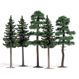 Busch 6149 Blister pack of 3 spruce and 2 pine trees - Busch - Busc...