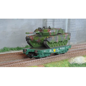 Marklin 48843 Wagon plat Rlmmps pour le transport de charges lourdes, DB, avec char Leopard 2A6 Marklin Marklin_48843 - 1