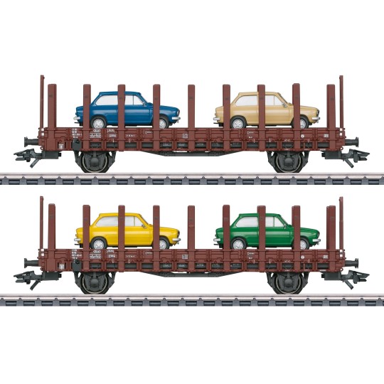 Marklin_46404-Marklin 46404 Set of 2 "DAF 66" flat wagons, NS