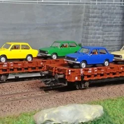 Marklin 46404 Set of 2 "DAF 66" flat wagons, NS