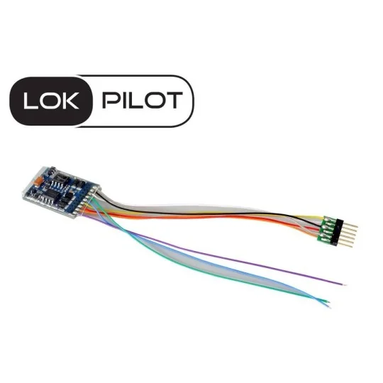 Esu_59626-ESU 59626 LokPilot V5 DCC 6-pin NEM651 decoder, with wires, for locomotive