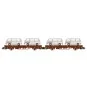 Rivarossi HR6458 Set of 2 Kls type wagons, DB, loaded with 4 Volksw... HR6458-Rivarossi HR6458 Set of 2 Kls type wagons, DB, loaded with 4 Volkswagen T2 vans