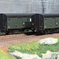 Models World 30301 Set of 2 baggage cars, SNCF, Dqd2m, Green 306, 1...