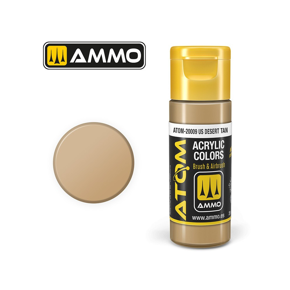 Peinture acrylique Bronzage du désert américain 20ml ATOM AMMO