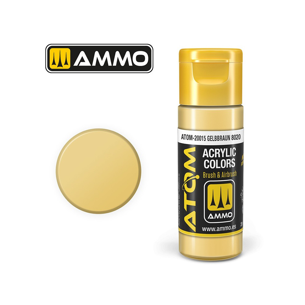 Peinture acrylique Gelbbraun 8020 20ml ATOM AMMO