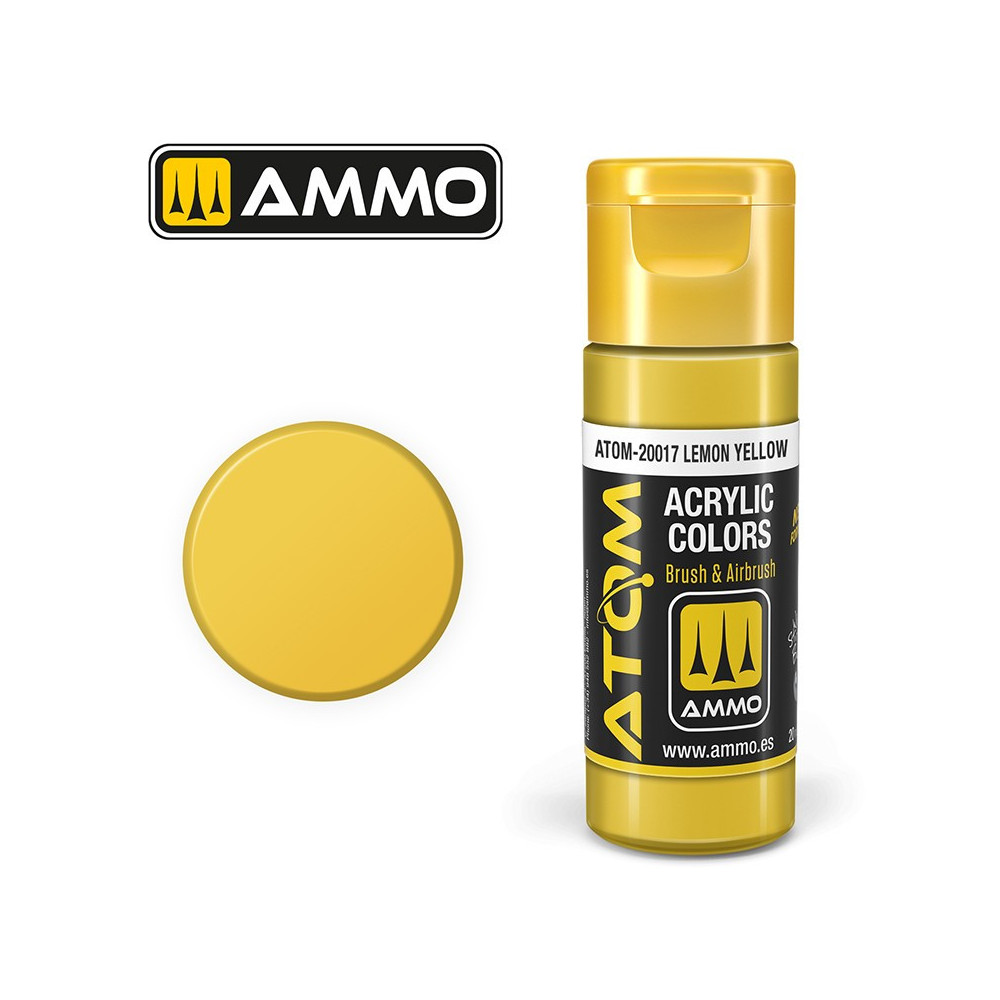 Peinture acrylique Jaune Citron 20ml ATOM AMMO