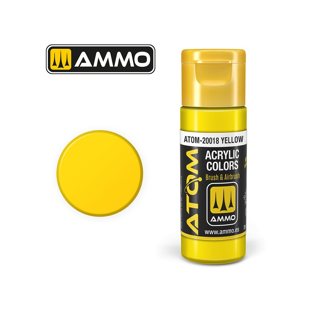 Peinture acrylique Jaune 20ml ATOM AMMO