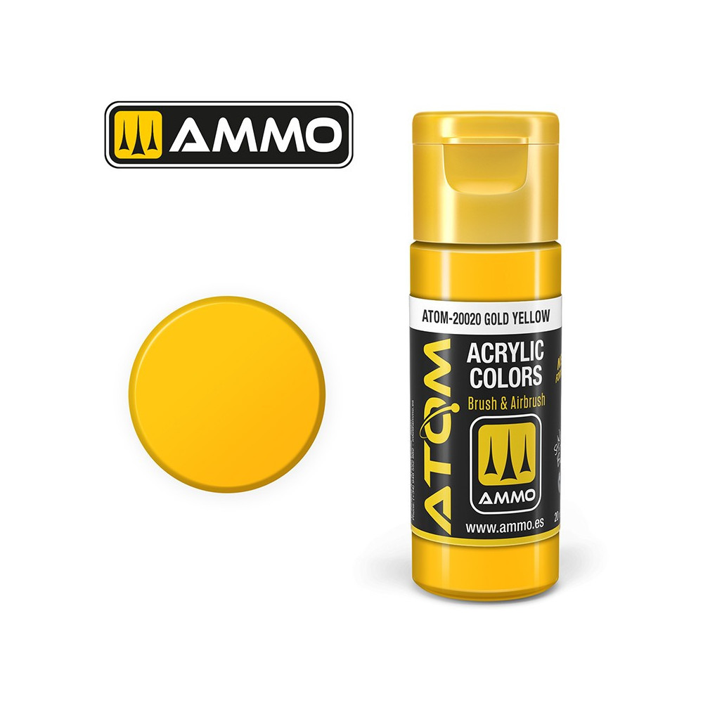 Peinture acrylique Jaune Or 20ml ATOM AMMO